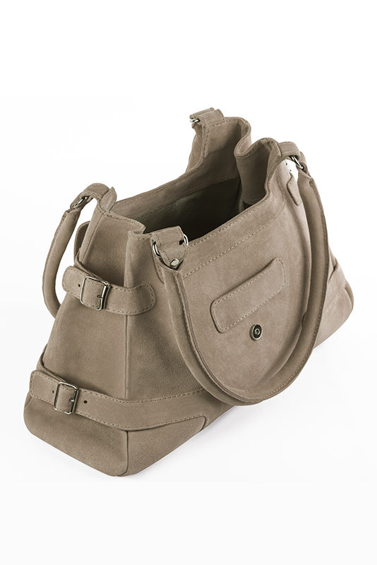 Dress handbag in tan beige leather - Top view